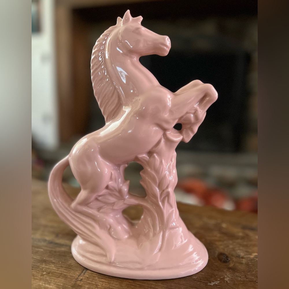 Vintage 1960’s Crownford China Pink Horse Figurine